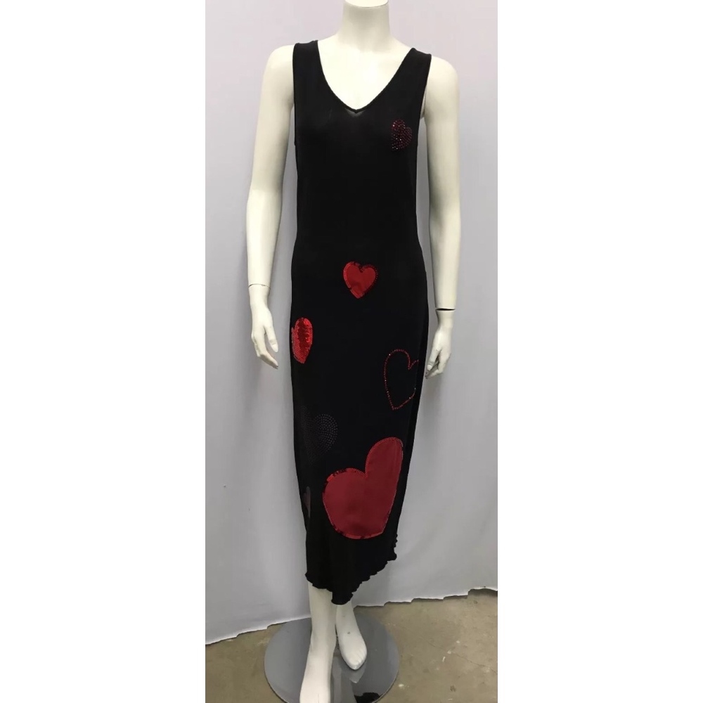 MOSCHINO JEANS Dress Red Hearts I48 F44 US 14 M